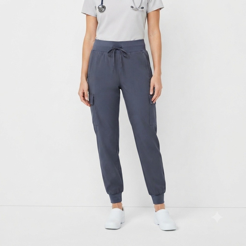 Athletic Works Jogger Pants Womens 0X 14W Cargo Scrubs Gray Drawstring